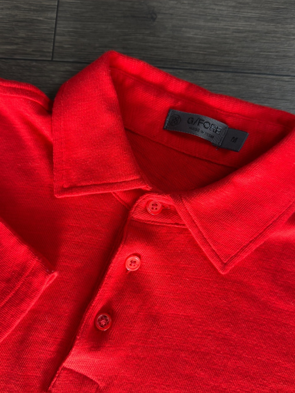 G Fore Polo Shirt Mens Medium Red poppy Clubhouse Cotton Tailored Slim Fit Golf